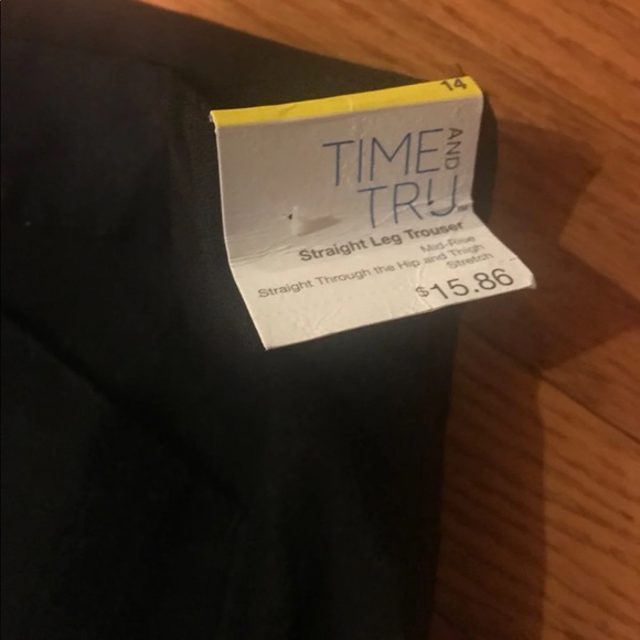 Time & Tru Straight Leg Trousers Dress Pants 14 - Picture 4 of 8